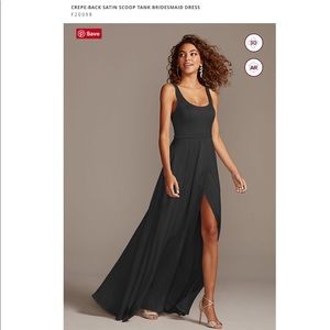 David’s Bridal Crepe Back Satin Scoop Tank Dress